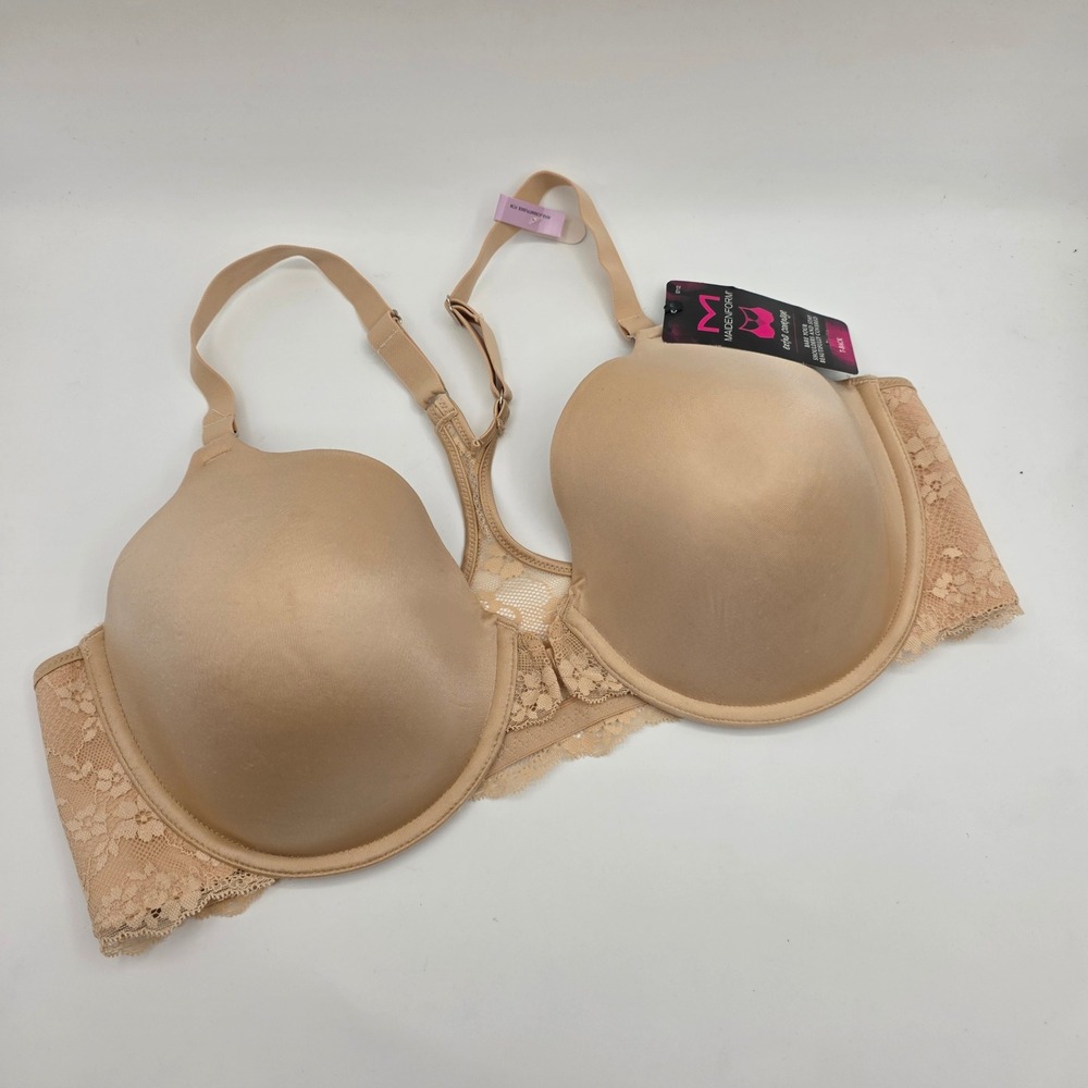 Maidenform One Fab Fit Extra Coverage Brown Lace T-Back Bra Women 40D